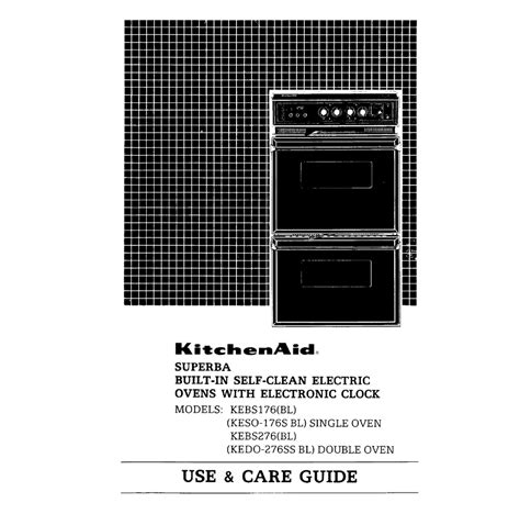 KitchenAid (KESO-176S BL) SINGLE OVEN Manual pdf manual